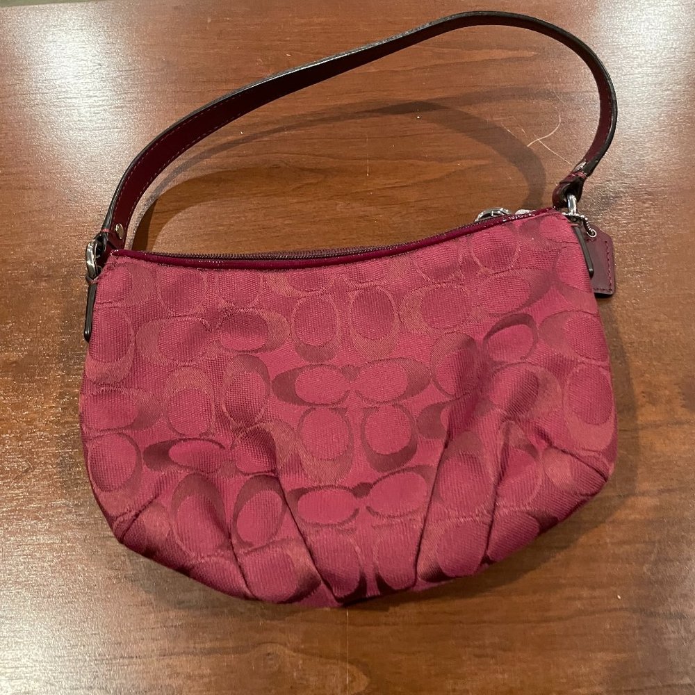 Coach small evening bag, red cloth